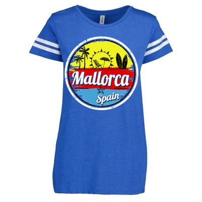 Mallorca Spain Retro Circle Enza Ladies Jersey Football T-Shirt