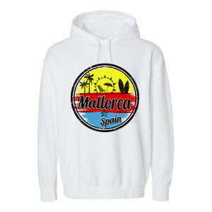 Mallorca Spain Retro Circle Garment-Dyed Fleece Hoodie