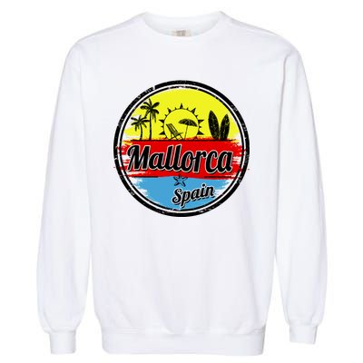 Mallorca Spain Retro Circle Garment-Dyed Sweatshirt