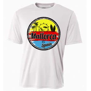 Mallorca Spain Retro Circle Cooling Performance Crew T-Shirt