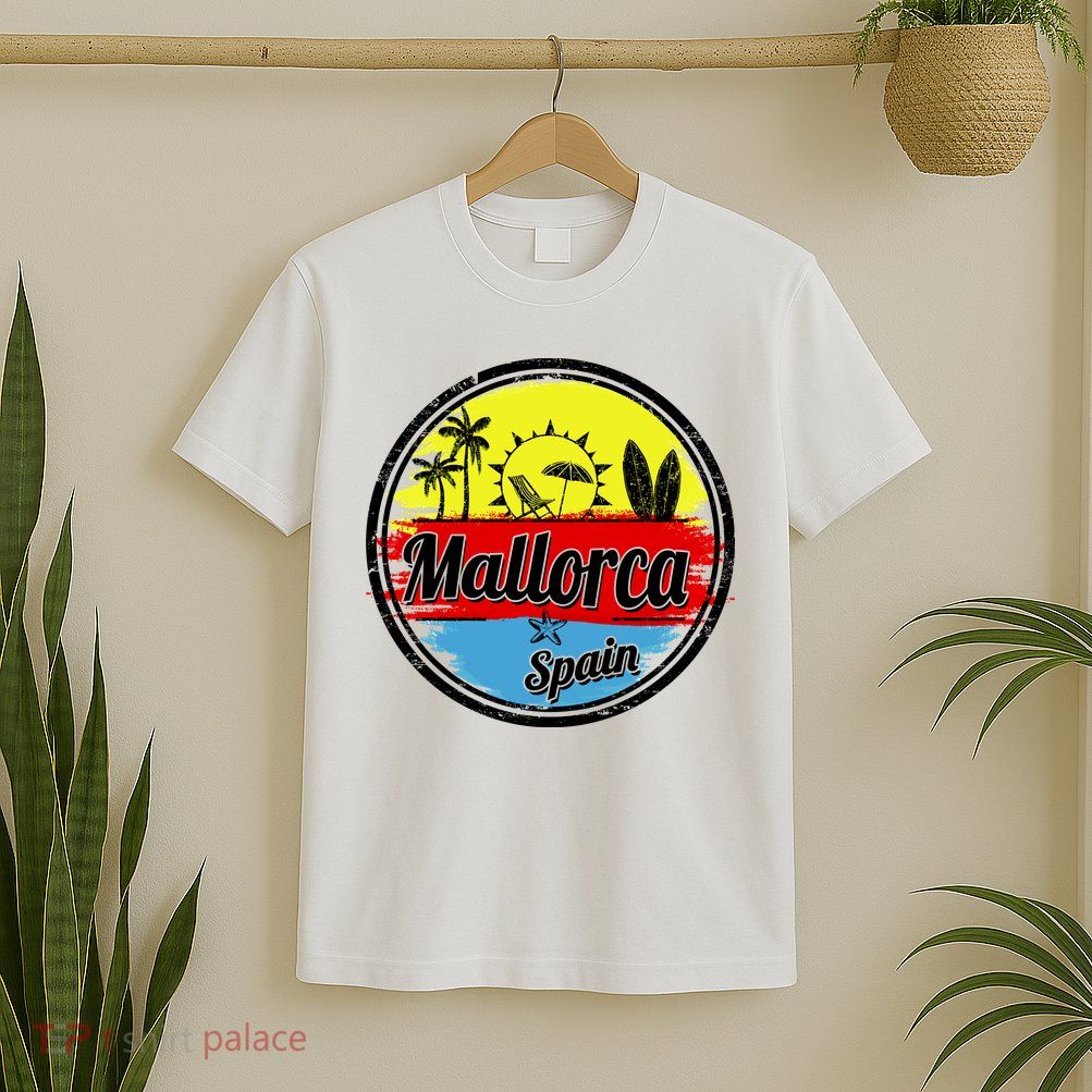 Mallorca Spain Retro Circle T-Shirt