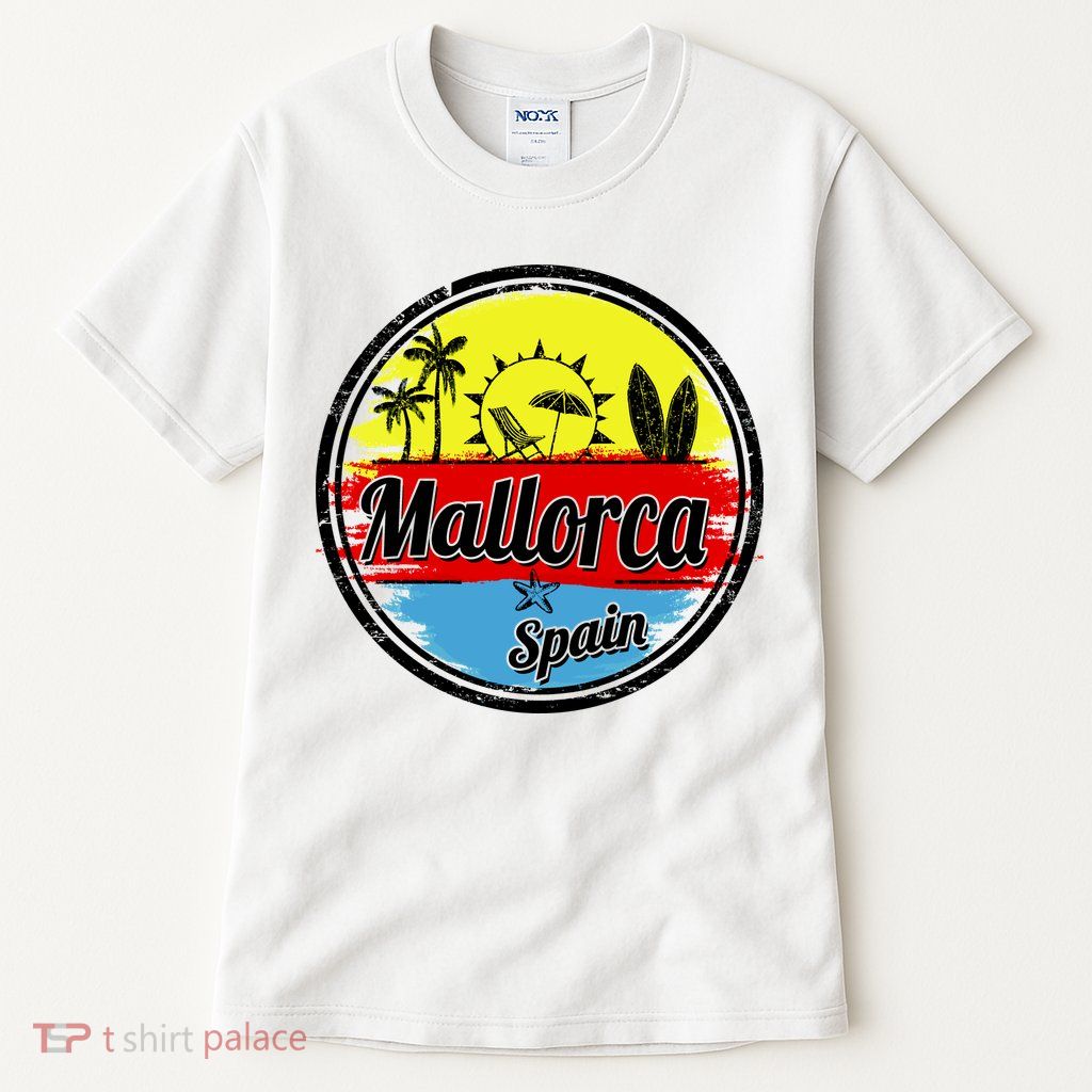Mallorca Spain Retro Circle Tall T-Shirt
