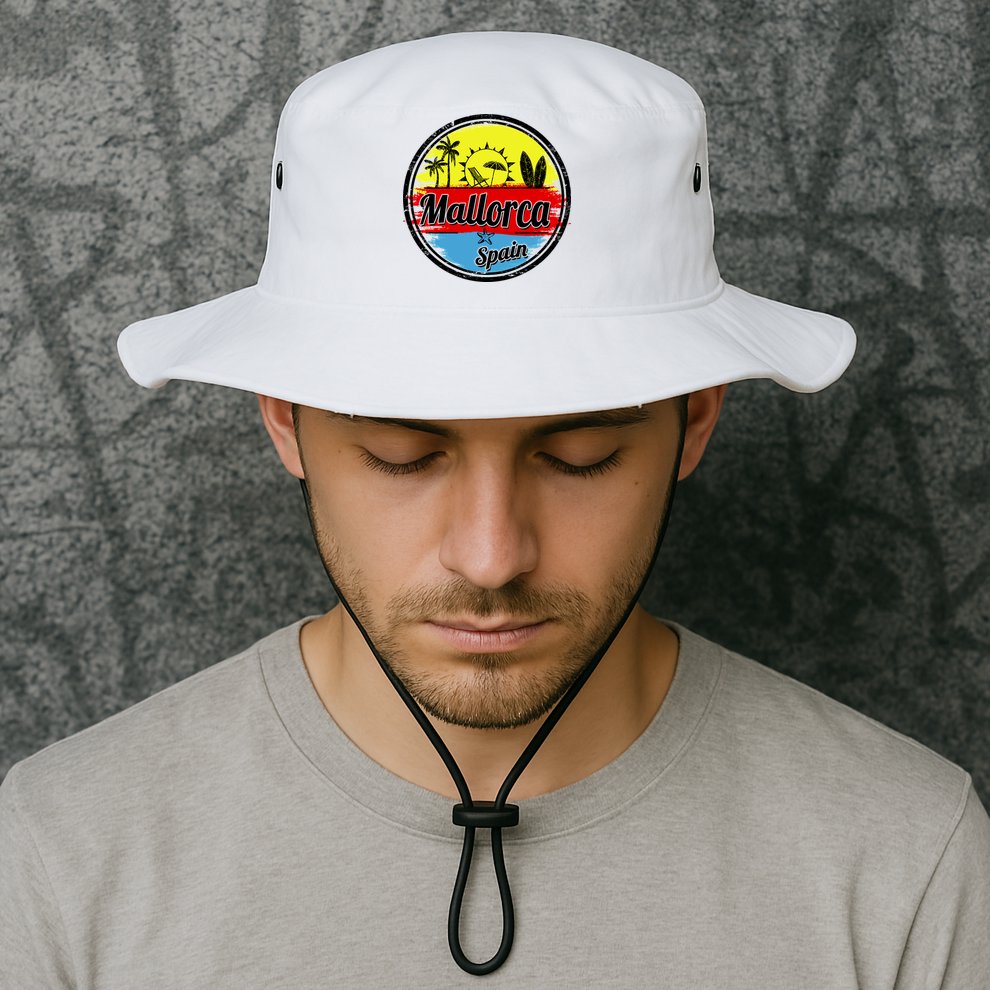 Mallorca Spain Retro Circle Bucket Hat