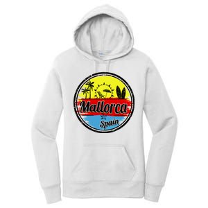 Mallorca Spain Retro Circle Women's Pullover Hoodie