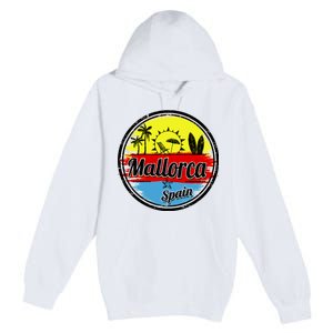 Mallorca Spain Retro Circle Premium Pullover Hoodie