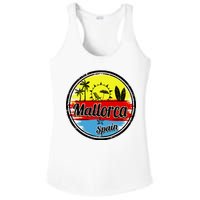 Mallorca Spain Retro Circle Ladies PosiCharge Competitor Racerback Tank