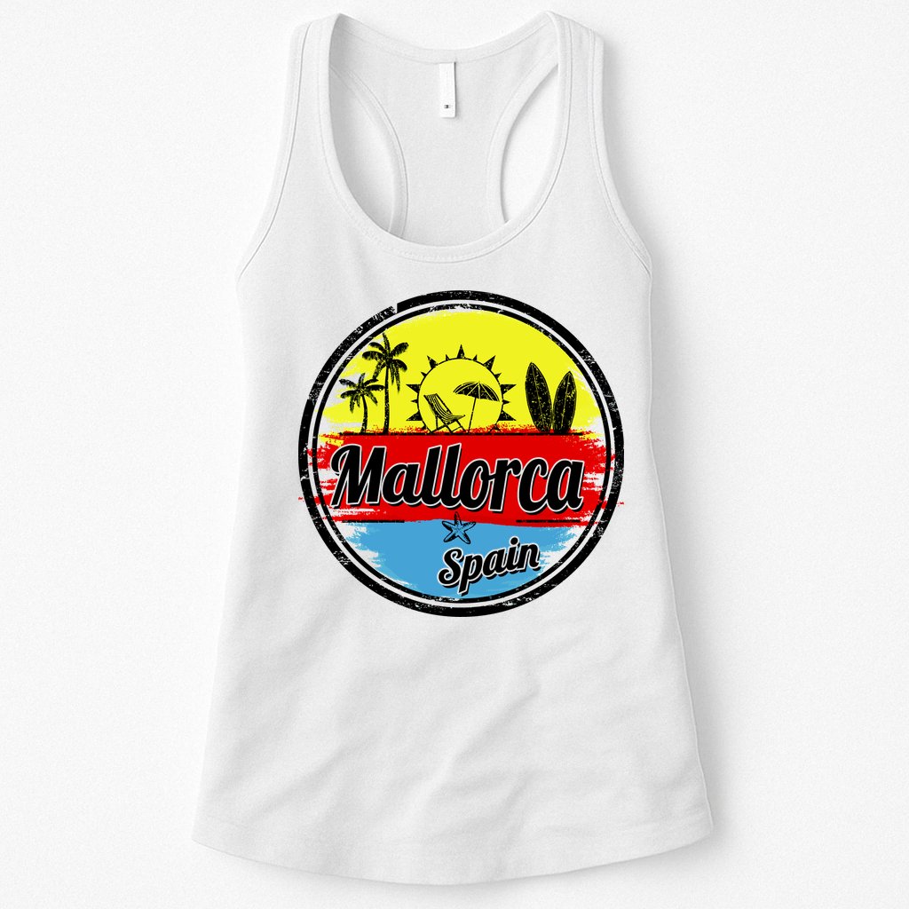 Mallorca Spain Retro Circle Womens Tank Top