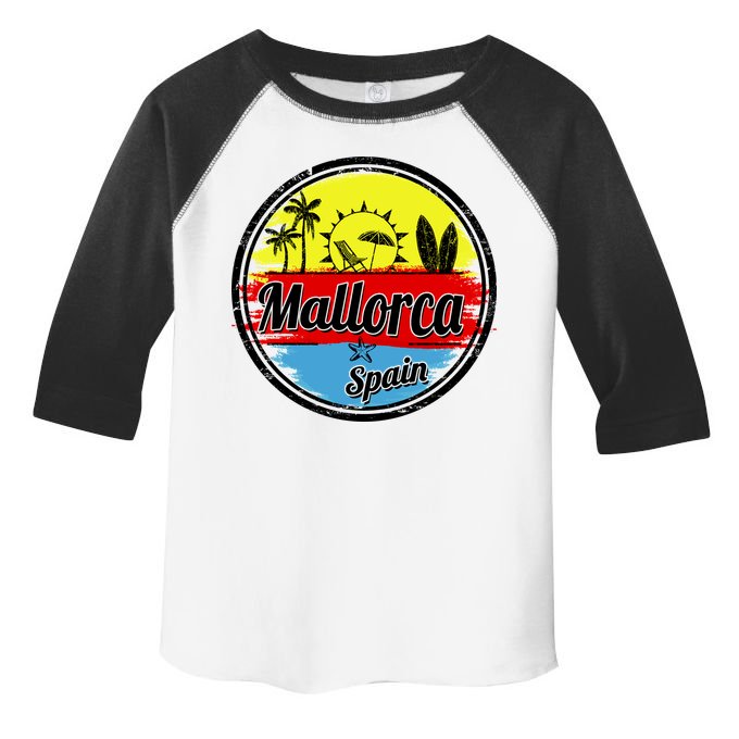 Mallorca Spain Retro Circle Toddler Fine Jersey T-Shirt