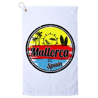Mallorca Spain Retro Circle Golf Towel