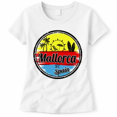 Mallorca Spain Retro Circle Womens T-Shirt