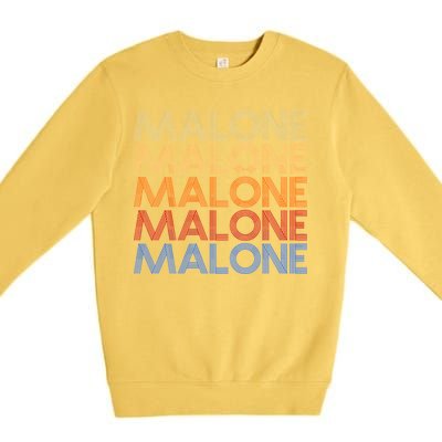 Malone Retro Vintage Style Name Premium Crewneck Sweatshirt