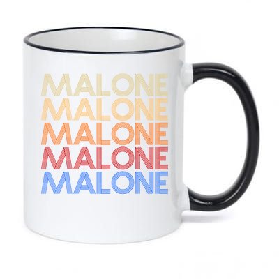 Malone Retro Vintage Style Name 11oz Black Color Changing Mug