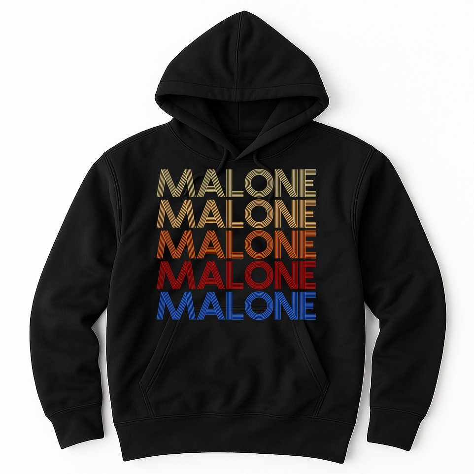 Malone Retro Vintage Style Name Hoodie