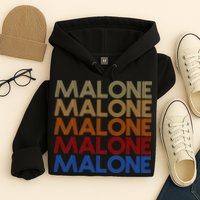 Malone Retro Vintage Style Name Hoodie