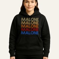 Malone Retro Vintage Style Name Hoodie
