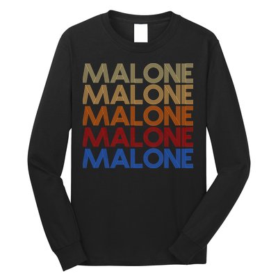 Malone Retro Vintage Style Name Long Sleeve Shirt