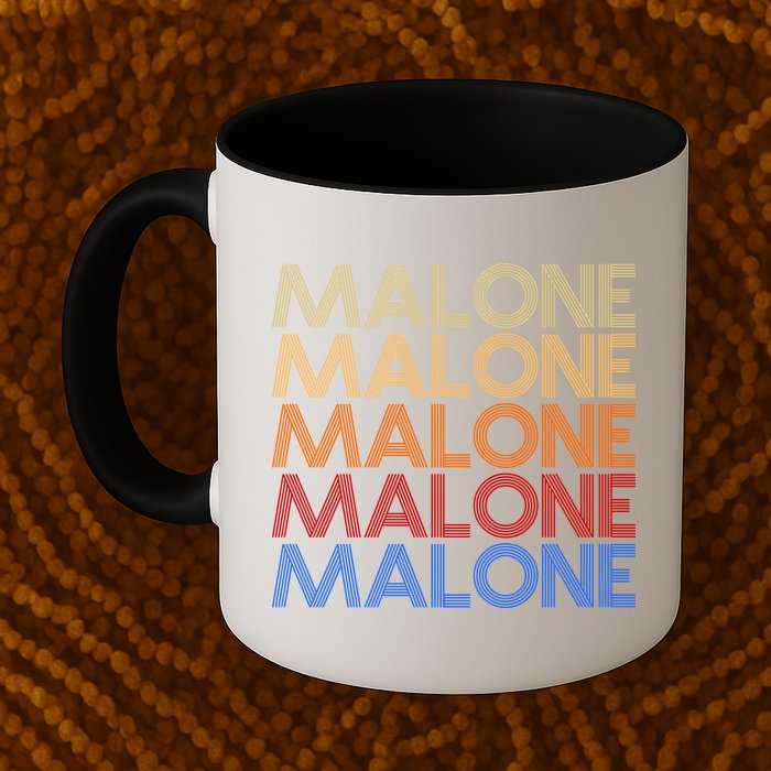 Malone Retro Vintage Style Name Mug