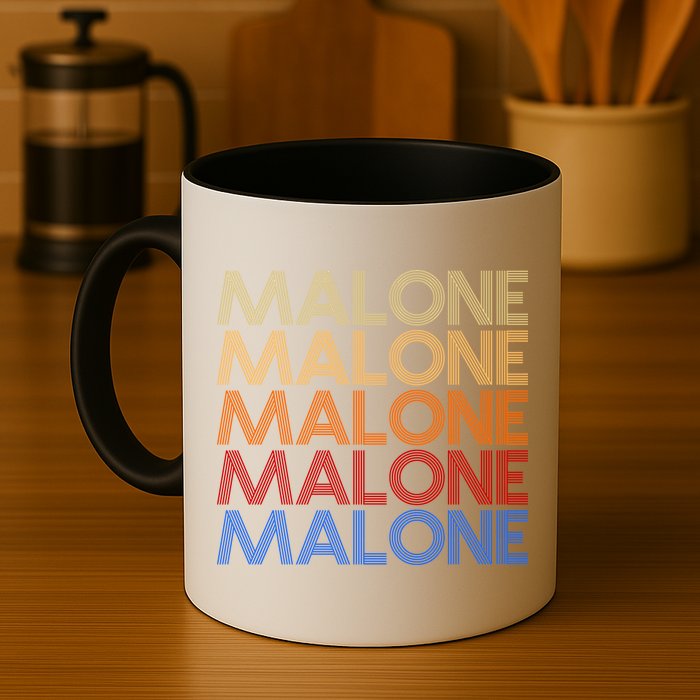 Malone Retro Vintage Style Name Mug