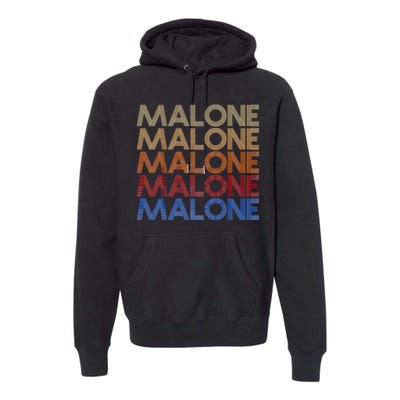 Malone Retro Vintage Style Name Premium Hoodie