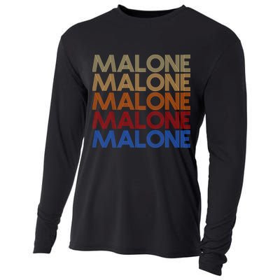 Malone Retro Vintage Style Name Cooling Performance Long Sleeve Crew