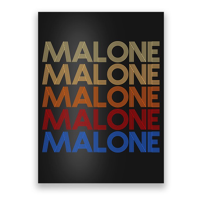 Malone Retro Vintage Style Name Poster