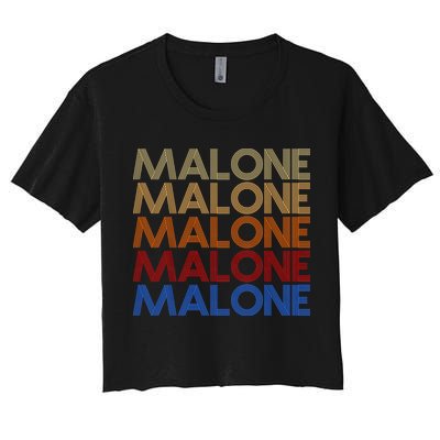 Malone Retro Vintage Style Name Women's Crop Top Tee