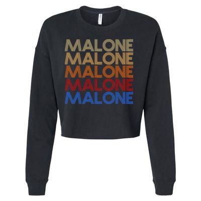Malone Retro Vintage Style Name Cropped Pullover Crew
