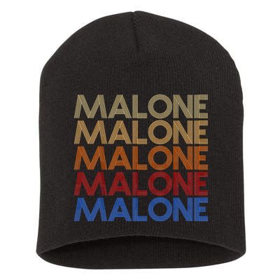 Malone Retro Vintage Style Name Short Acrylic Beanie