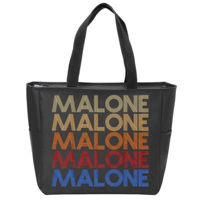 Malone Retro Vintage Style Name Zip Tote Bag