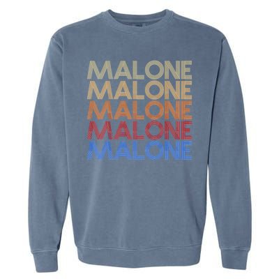 Malone Retro Vintage Style Name Garment-Dyed Sweatshirt