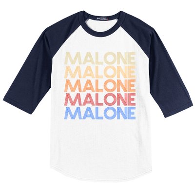 Malone Retro Vintage Style Name Baseball Sleeve Shirt