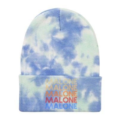 Malone Retro Vintage Style Name Tie Dye 12in Knit Beanie