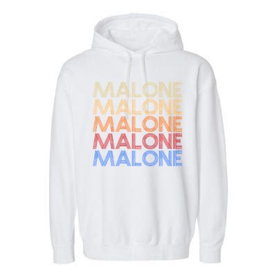 Malone Retro Vintage Style Name Garment-Dyed Fleece Hoodie