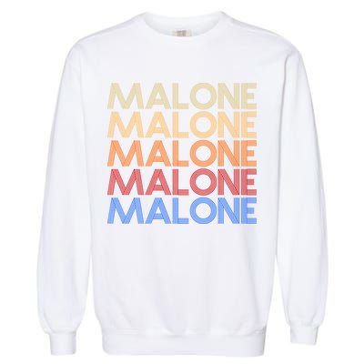 Malone Retro Vintage Style Name Garment-Dyed Sweatshirt