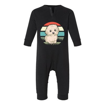 Maltese Dog Retro Infant Fleece One Piece