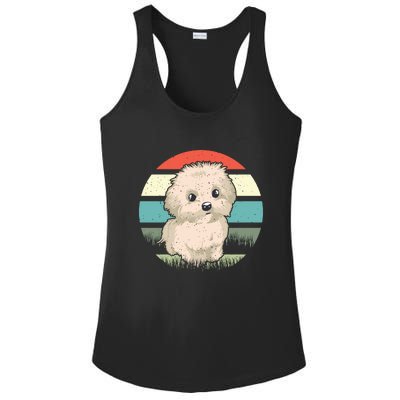 Maltese Dog Retro Ladies PosiCharge Competitor Racerback Tank