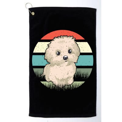 Maltese Dog Retro Golf Towel