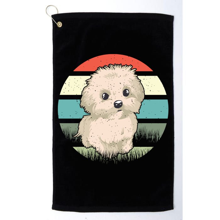 Maltese Dog Retro Golf Towel
