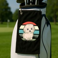 Maltese Dog Retro Golf Towel