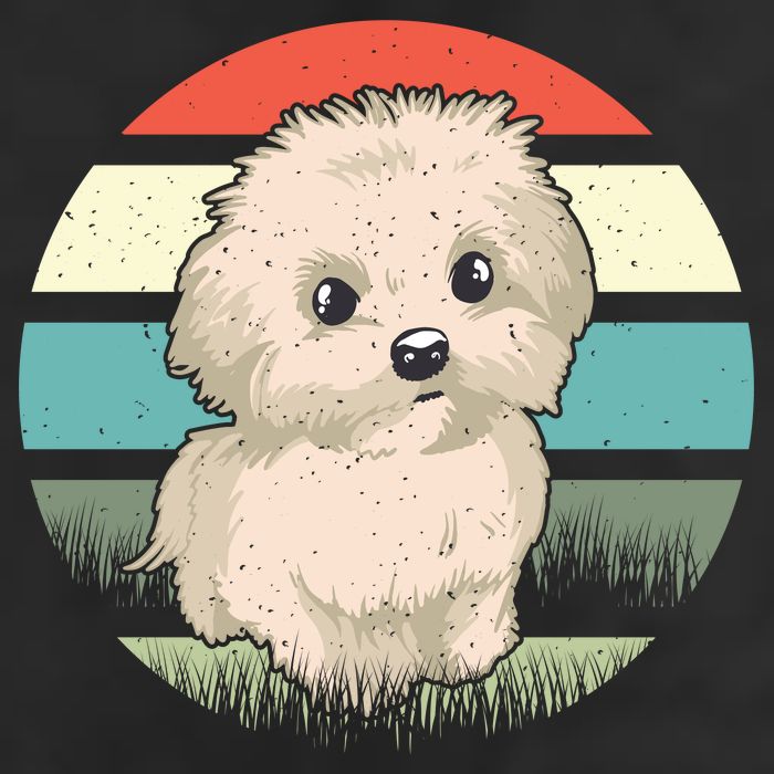 Maltese Dog Retro Golf Towel