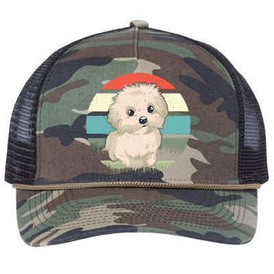 Maltese Dog Retro Retro Rope Trucker Hat Cap