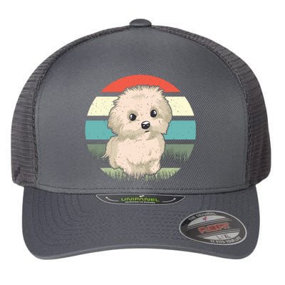 Maltese Dog Retro Flexfit Unipanel Trucker Cap