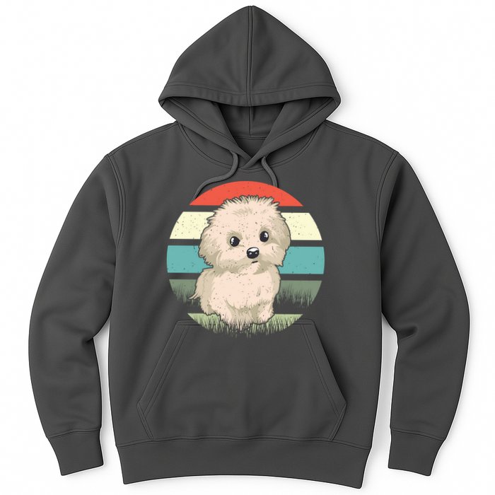 Maltese Dog Retro Hoodie