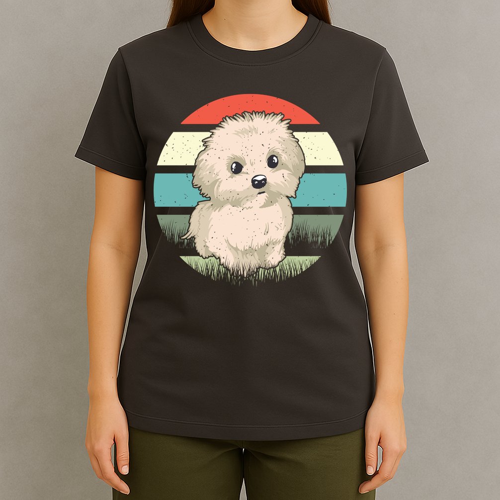 Maltese Dog Retro T-Shirt