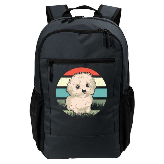 Maltese Dog Retro Daily Commute Backpack