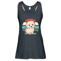 Maltese Dog Retro Ladies Essential Flowy Tank