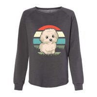 Maltese Dog Retro Womens California Wash Sweatshirt