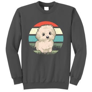 Maltese Dog Retro Tall Sweatshirt