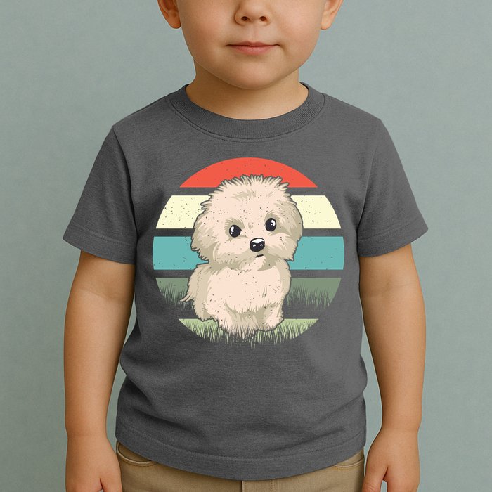 Maltese Dog Retro Toddler T-Shirt