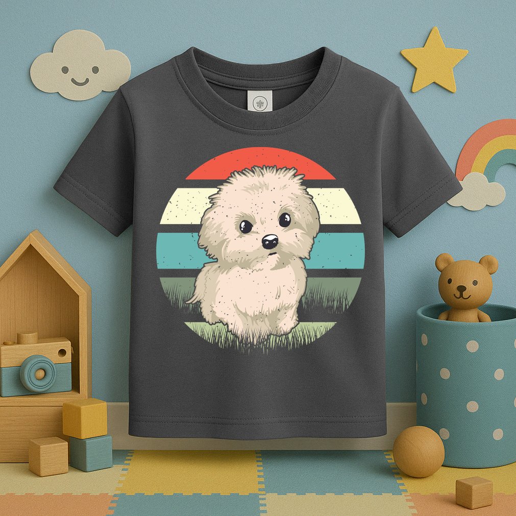 Maltese Dog Retro Toddler T-Shirt